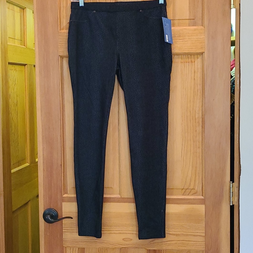 Black denim leggings